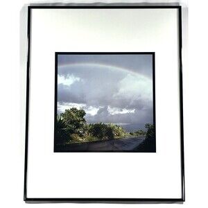 20"x16" Rainbow in the Clouds Framed Matted Wall Art Signed by Artist